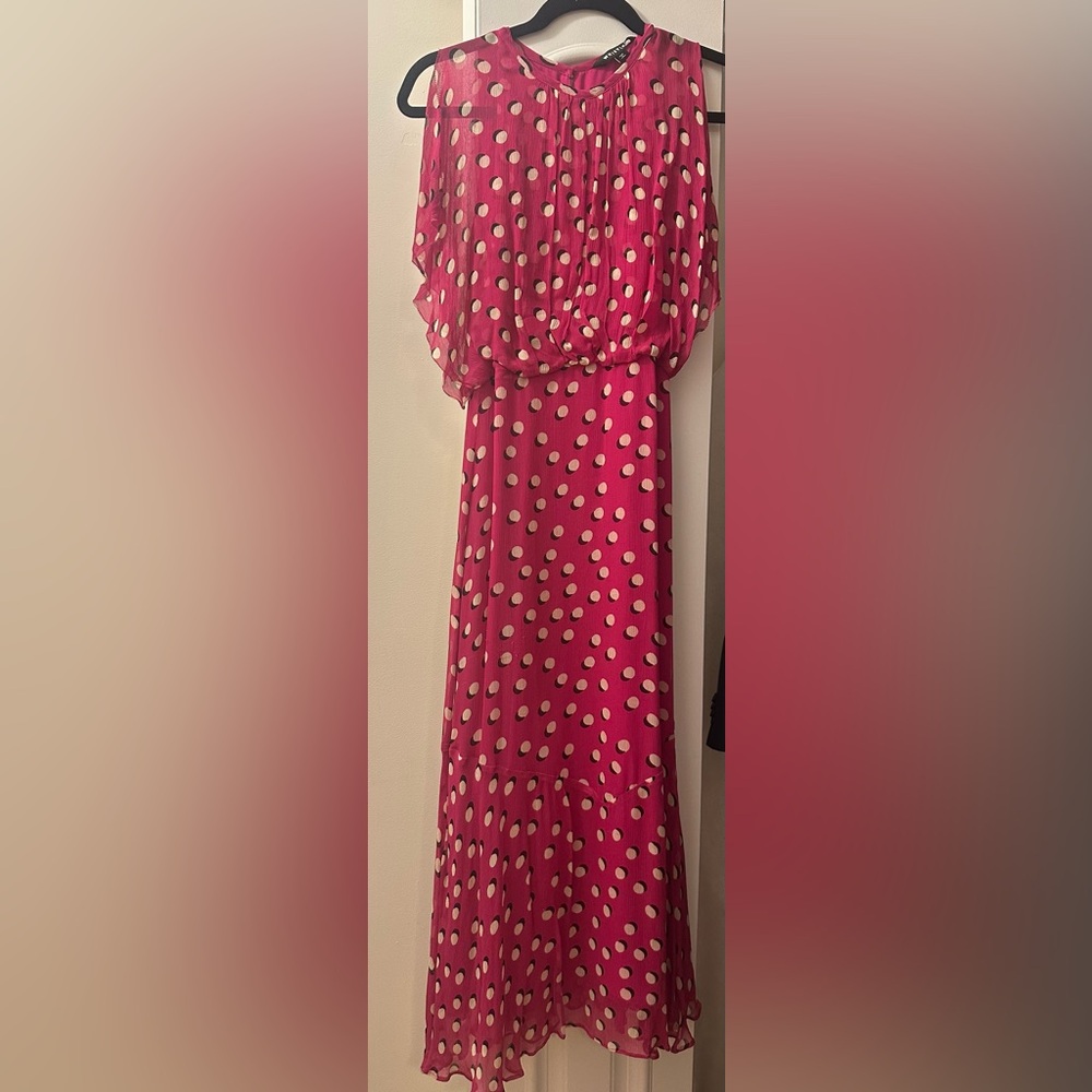 Whistles size 4 fuchsia polka dot dress